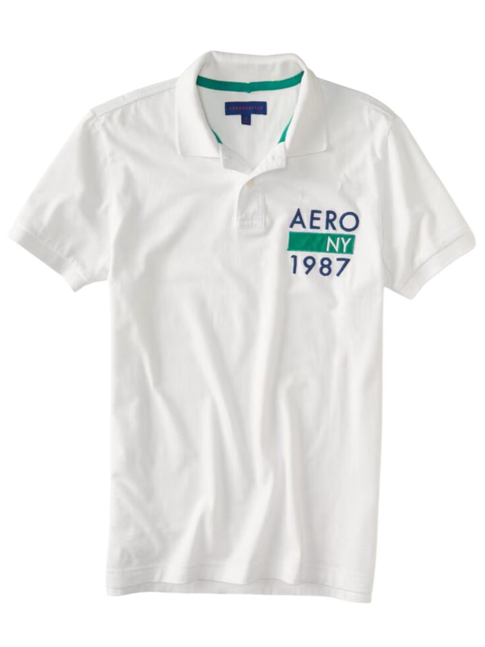 Aeropostale Aero NY 1987 Jersey Polo White Short Sleeve NWT 3XL
